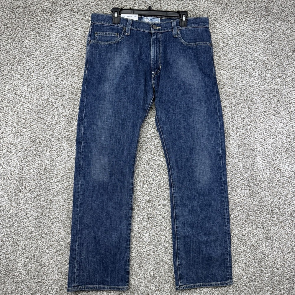 New Southern Tide Jeans Men's 36x30 Blue Denim Bootcut Tailored Fit Medium Wash
